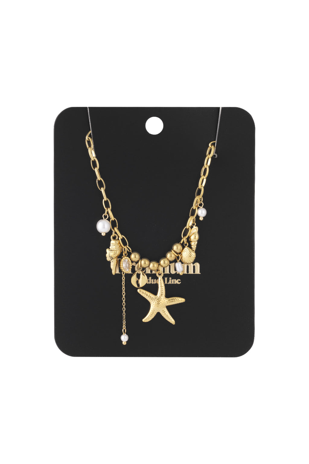 Ketting met ster en schelpen goud