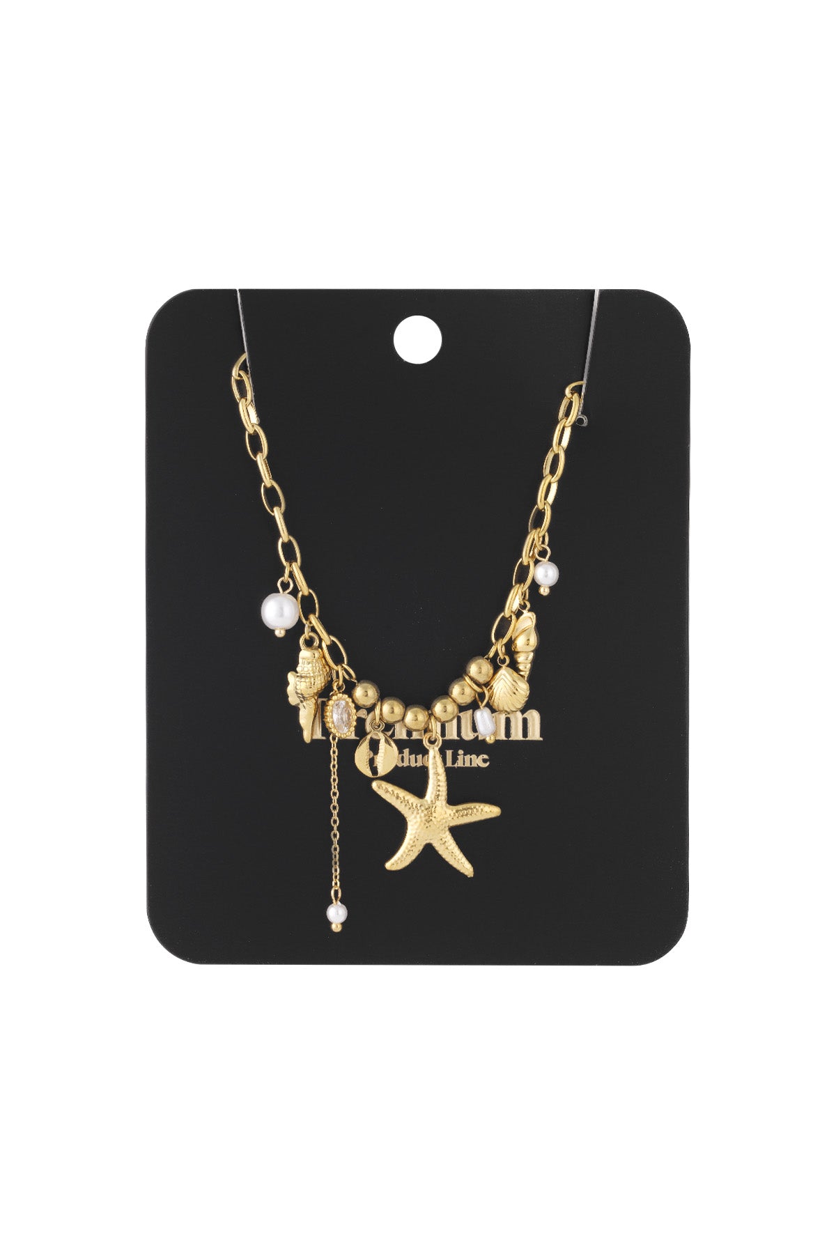 Ketting met ster en schelpen goud