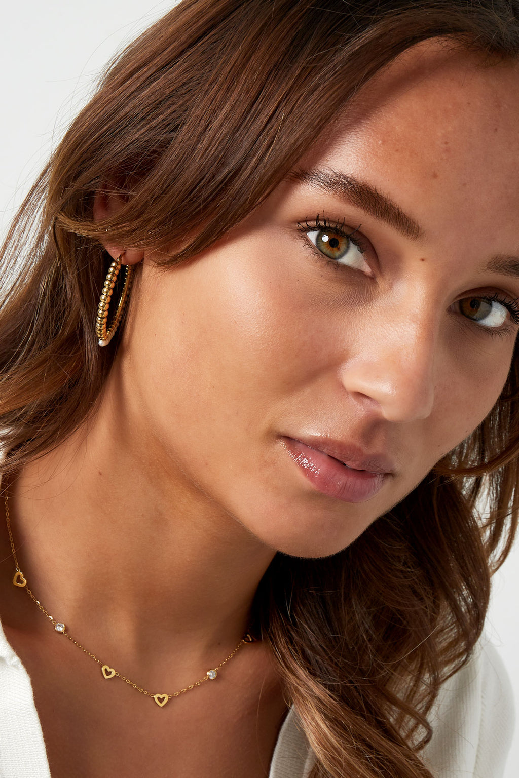 Ketting met hartjes goud