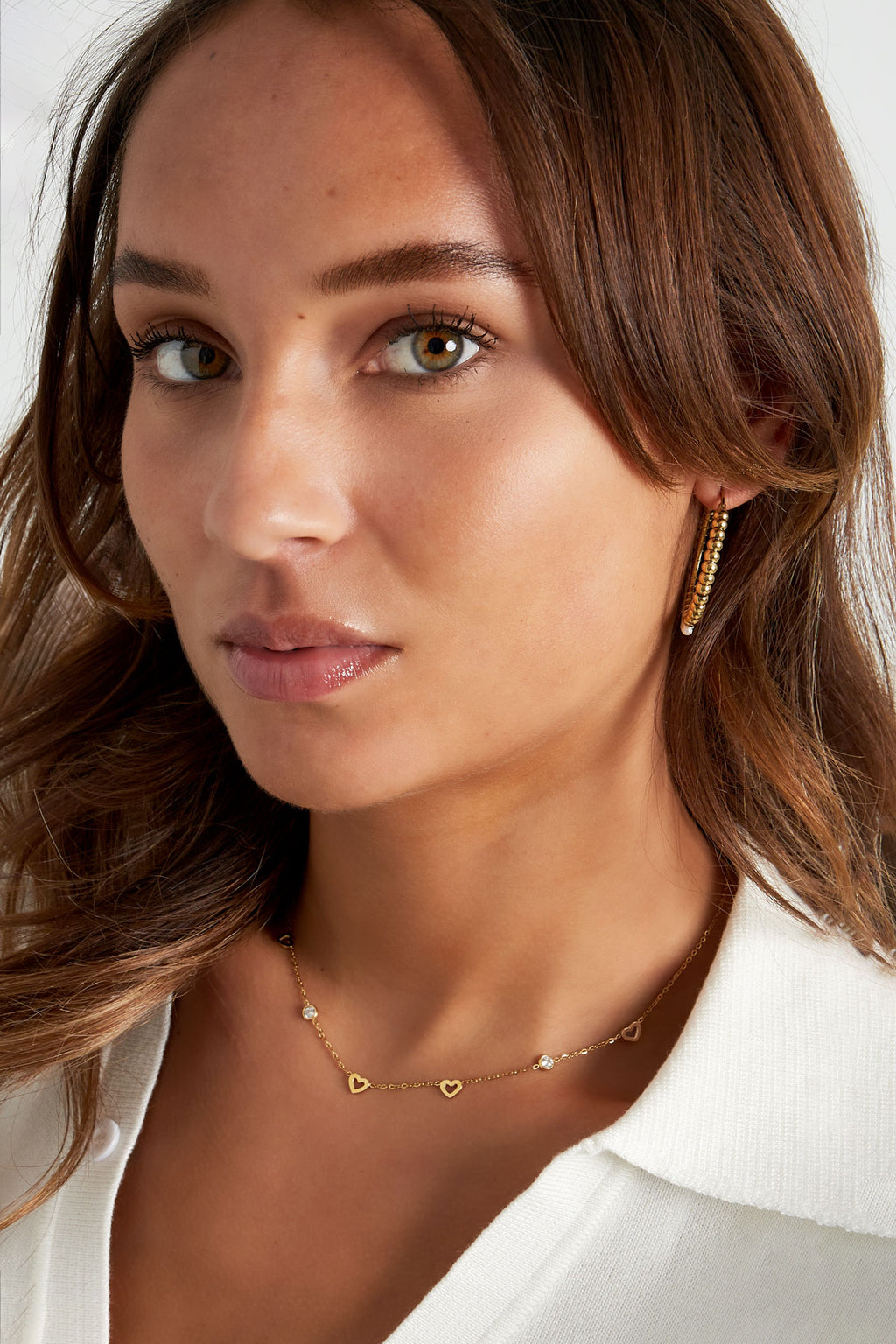 Ketting met hartjes goud