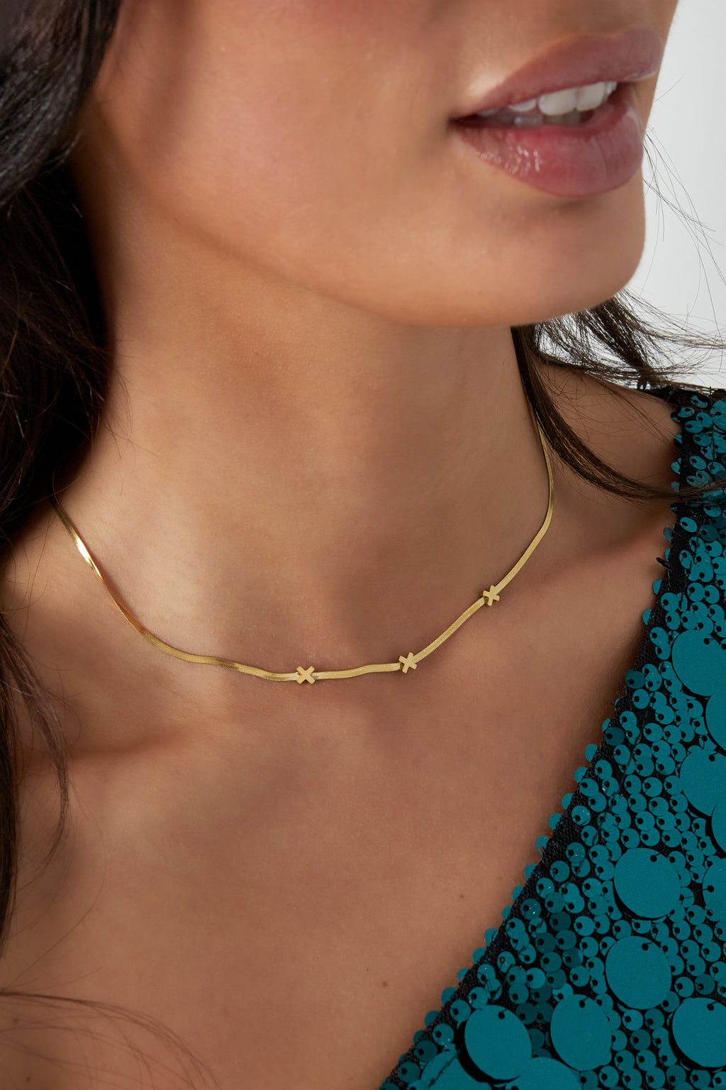 Ketting kruisjes goud