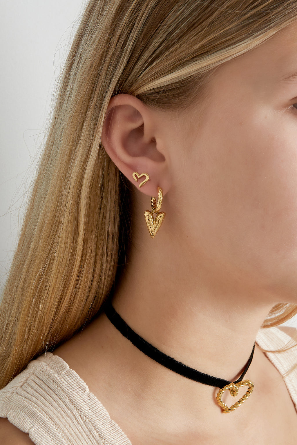 Oorbellen hartje goud