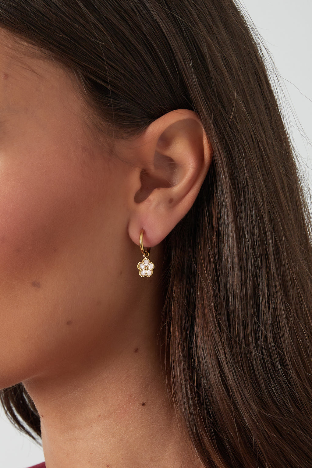 Oorbellen bloem goud