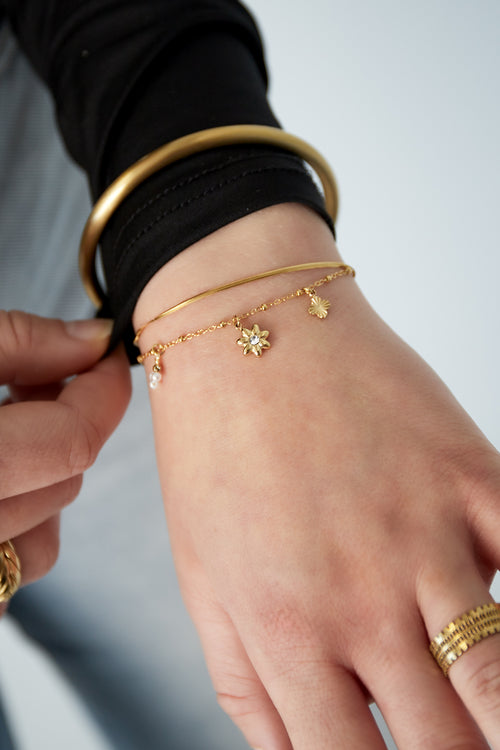 Armband bloem goud