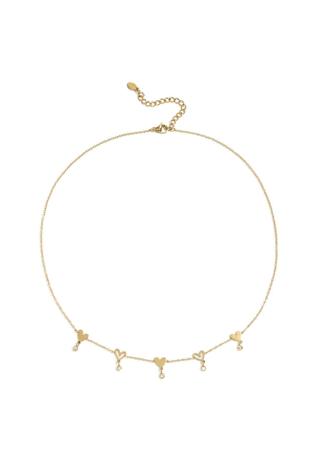 Ketting met hartjes goud
