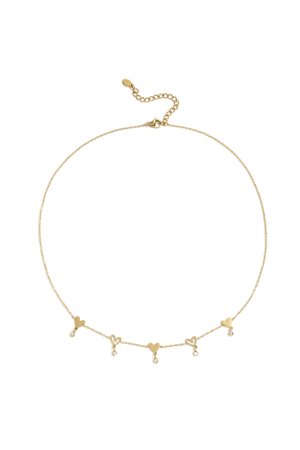 Ketting met hartjes goud