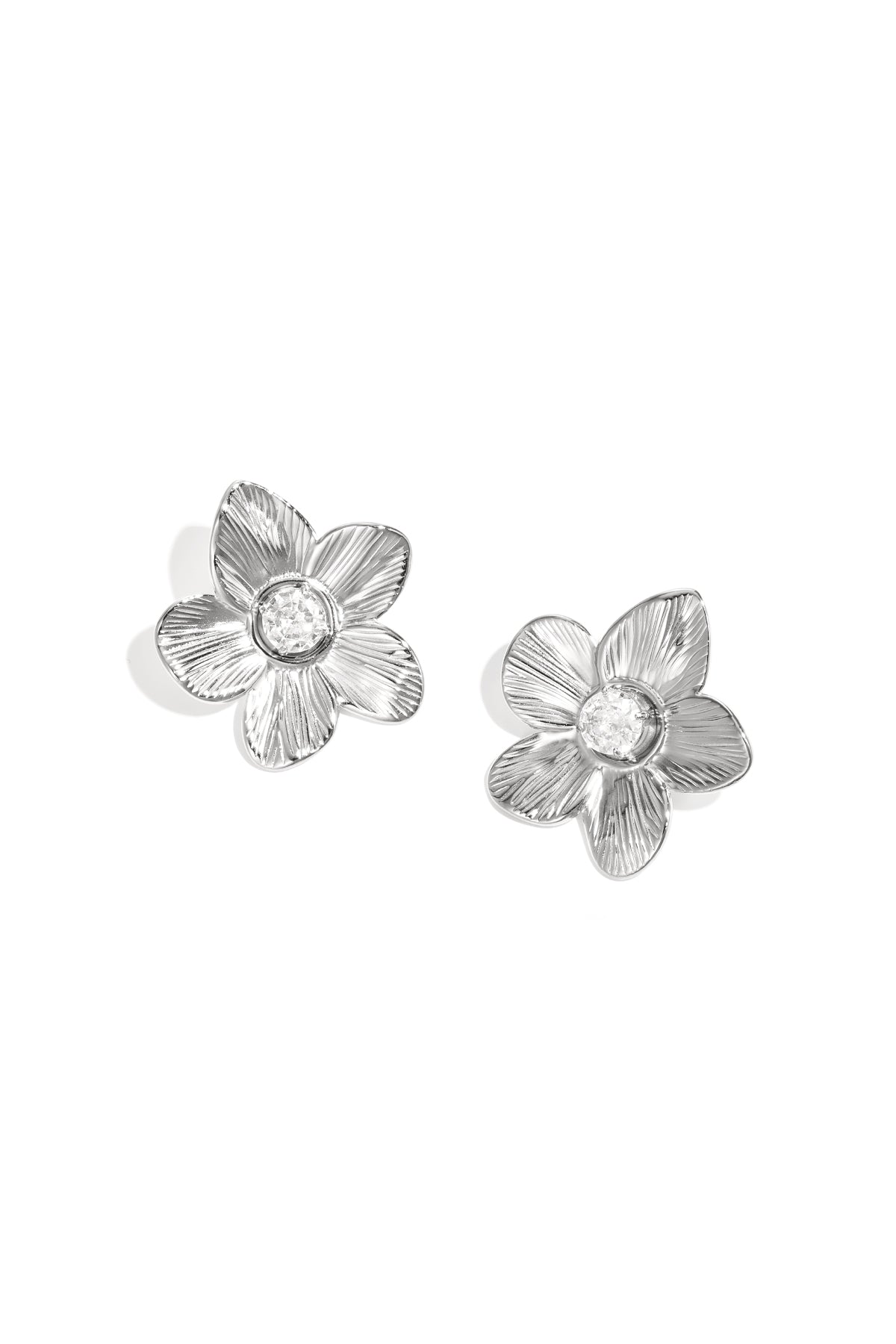 Oorbellen bloem zilver