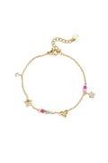 Armband hartje en sterretjes goud