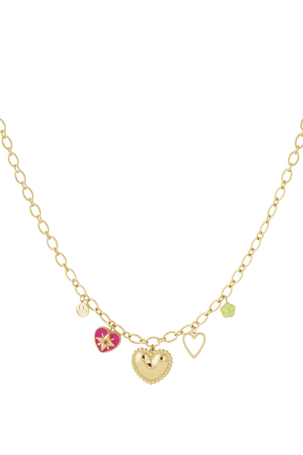 Ketting met hartjes goud