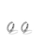 Oorbellen ring steentjes zilver