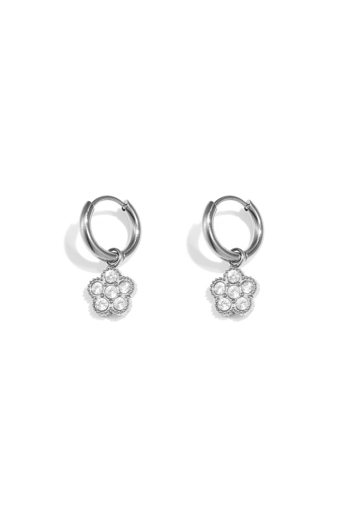 Oorbellen bloem zilver