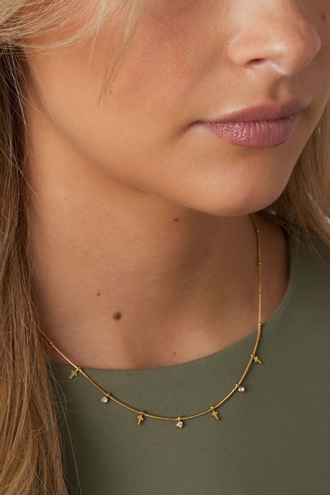 Ketting kruisjes goud