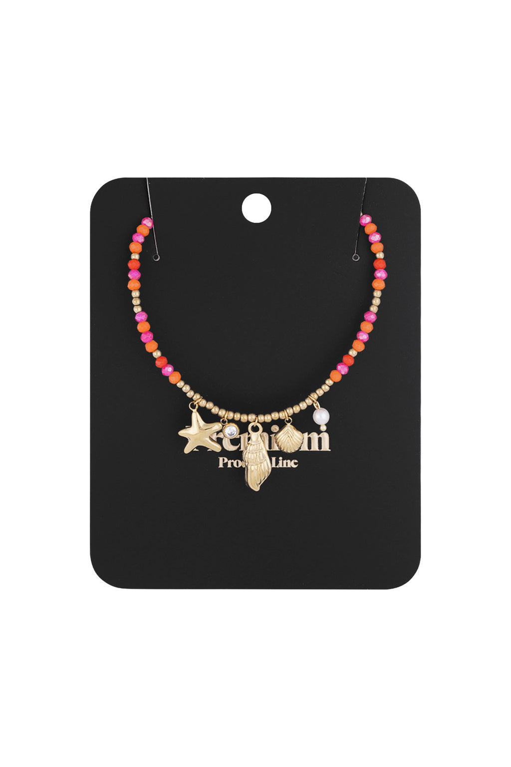 Ketting met ster en schelpen goud