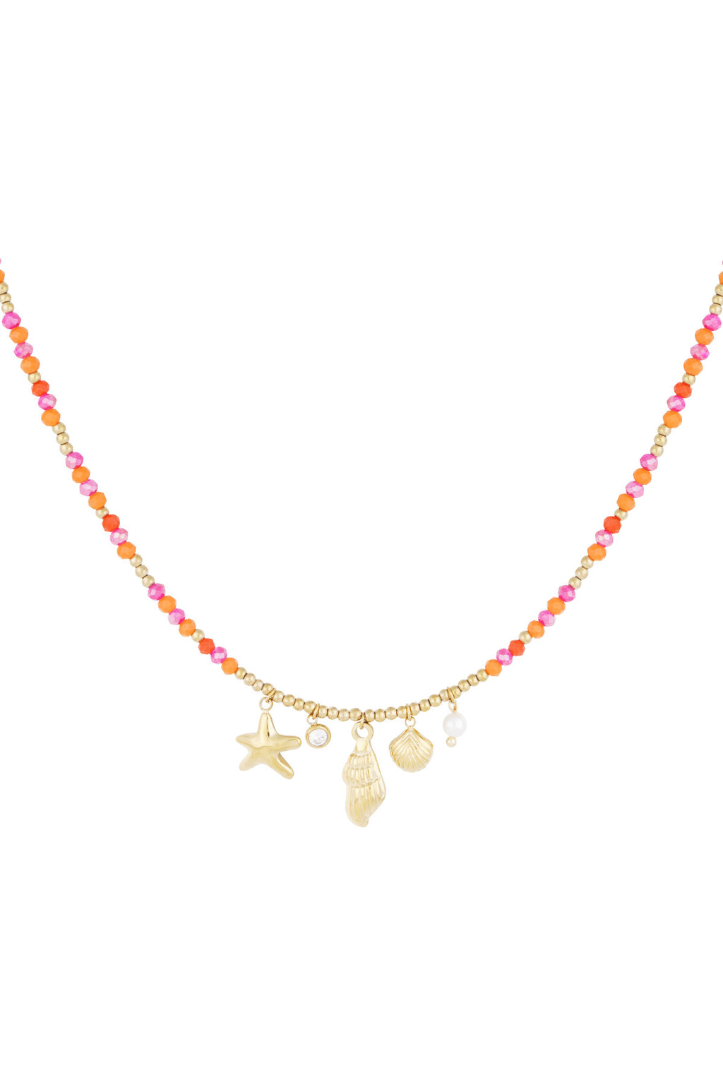 Ketting met ster en schelpen goud