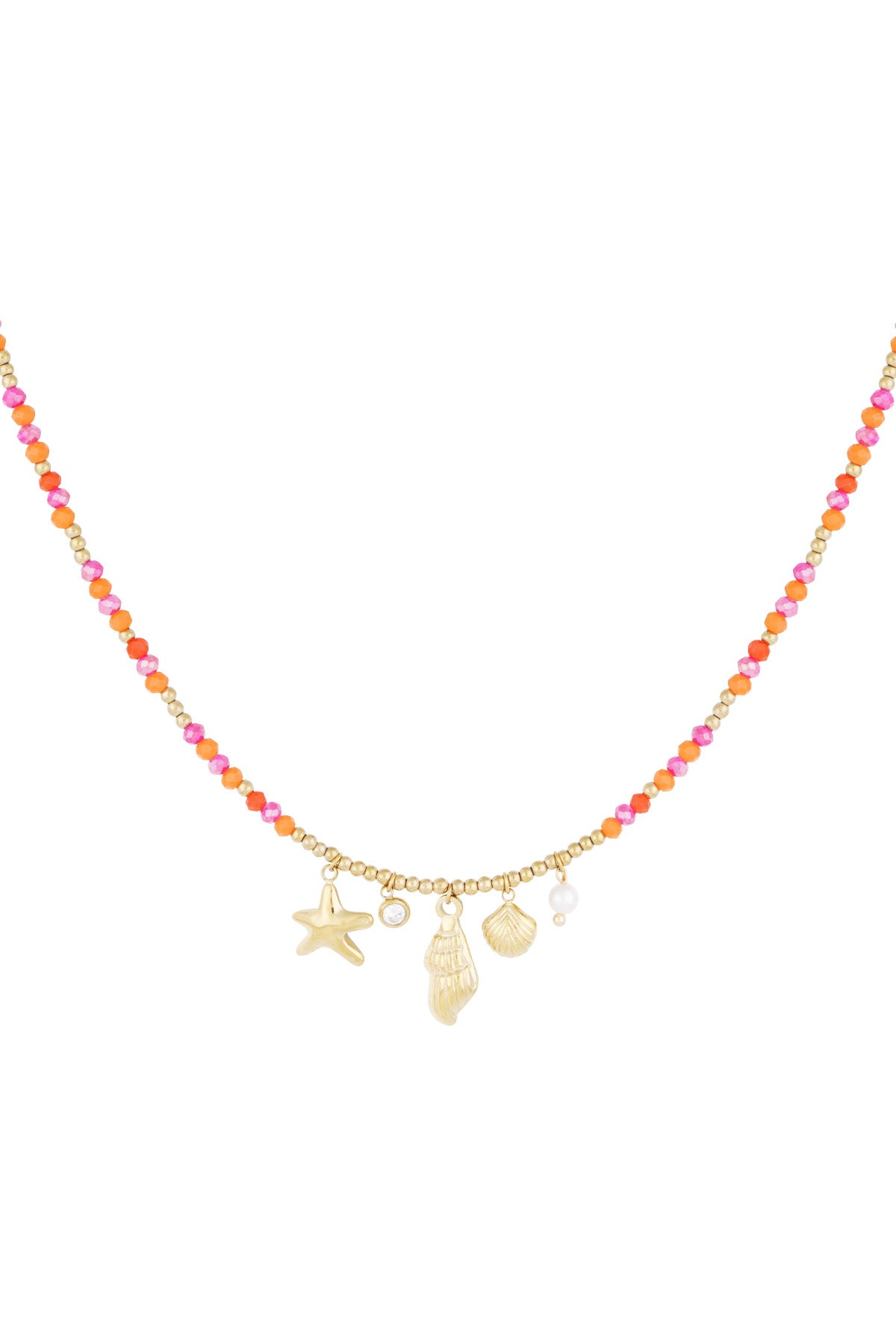 Ketting met ster en schelpen goud