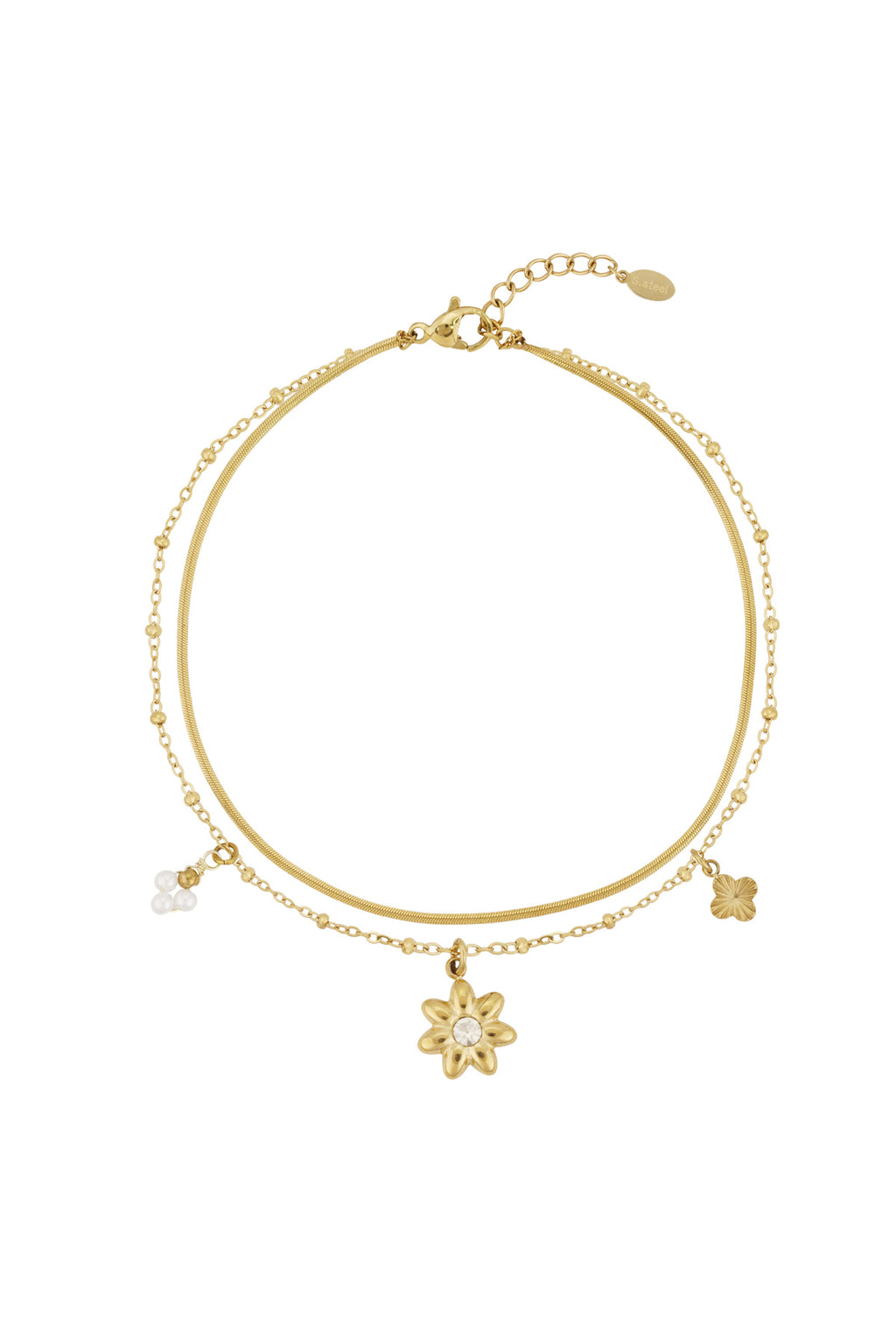 Enkelbandje met hangertjes goud