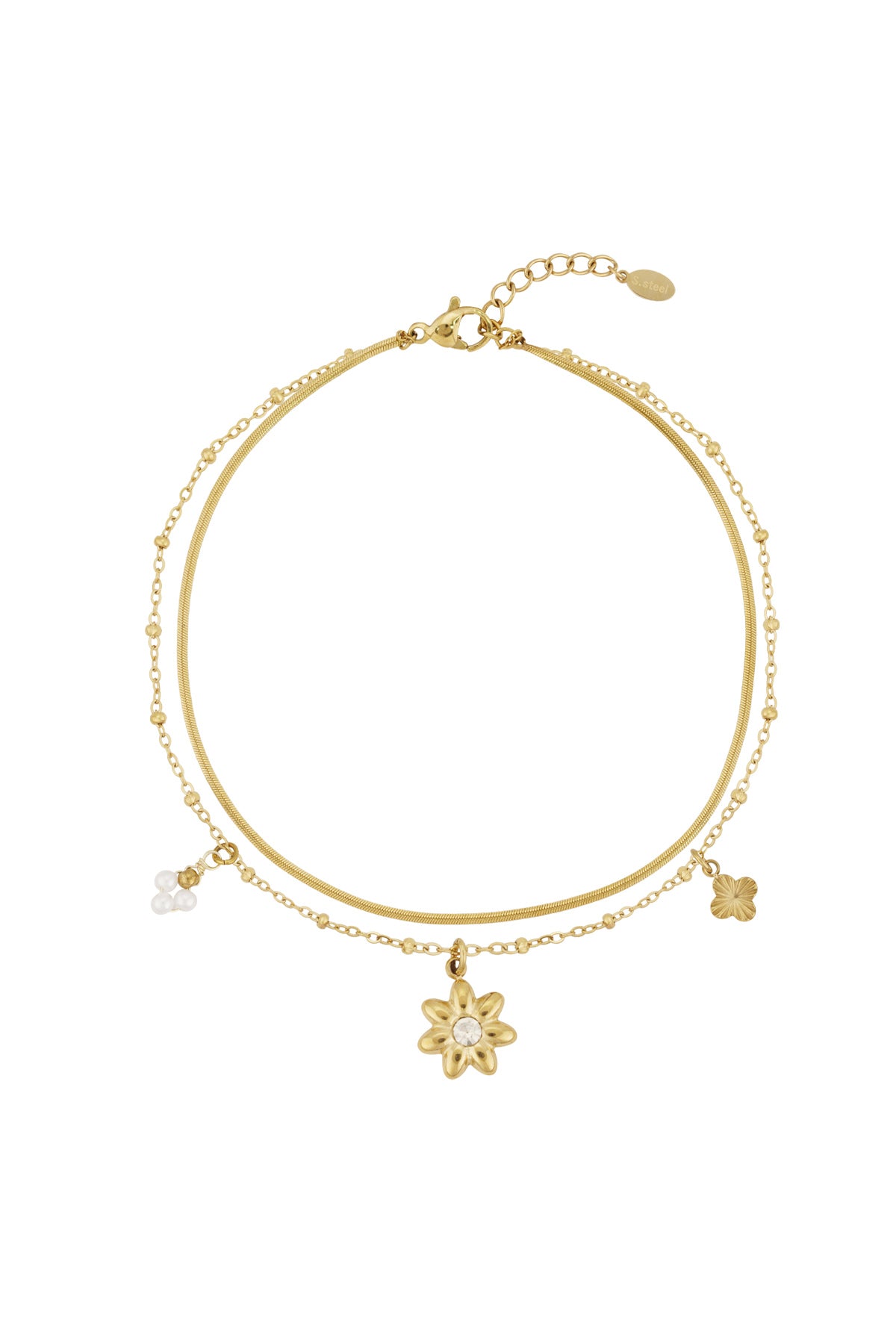 Enkelbandje met hangertjes goud