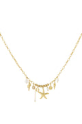 Ketting met ster en schelpen goud