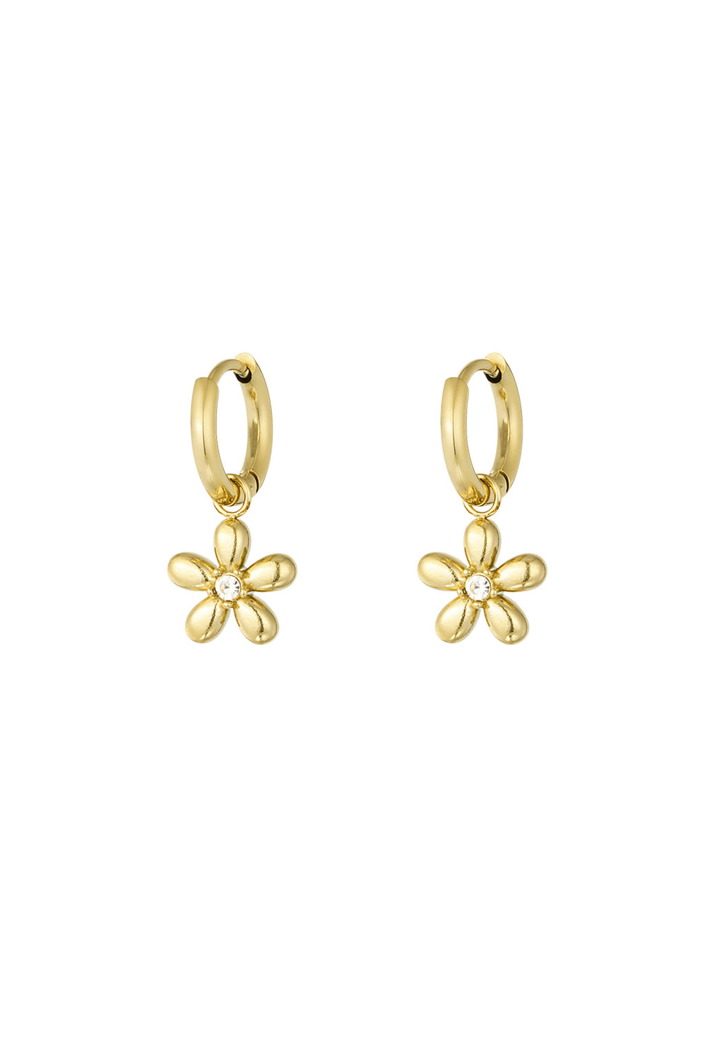 Oorbellen bloem goud