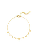 Armband hartjes goud