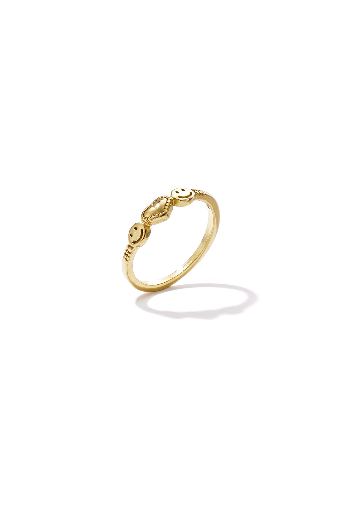 Ring smileys en hart goud