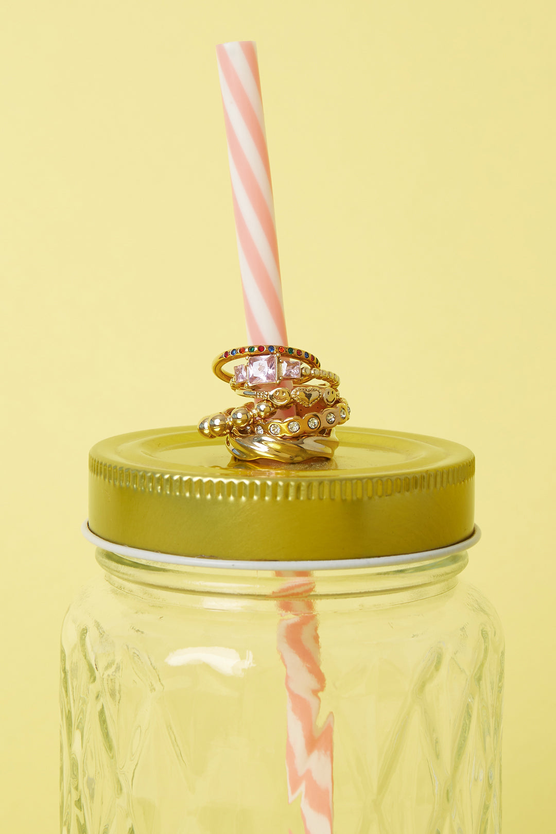 Ring smileys en hart goud