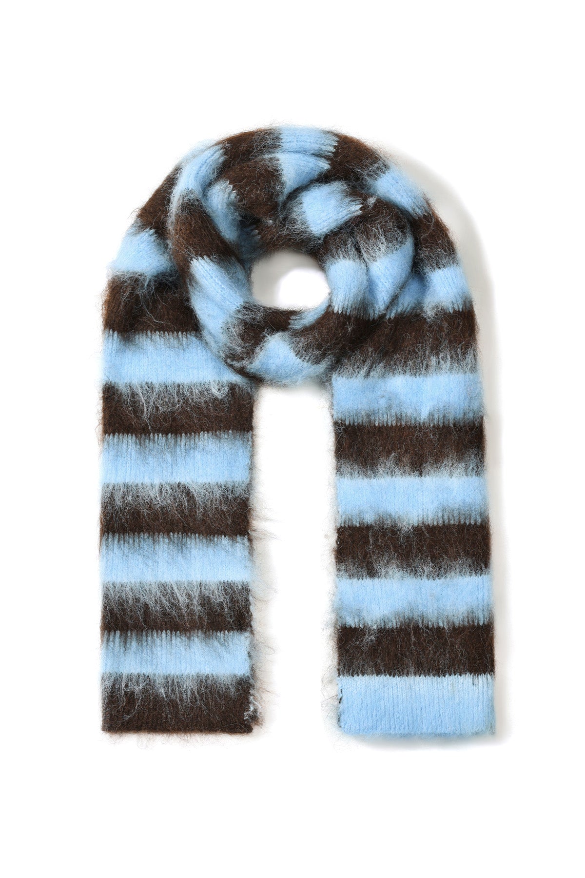 Sjaal gestreept blauw-bruin