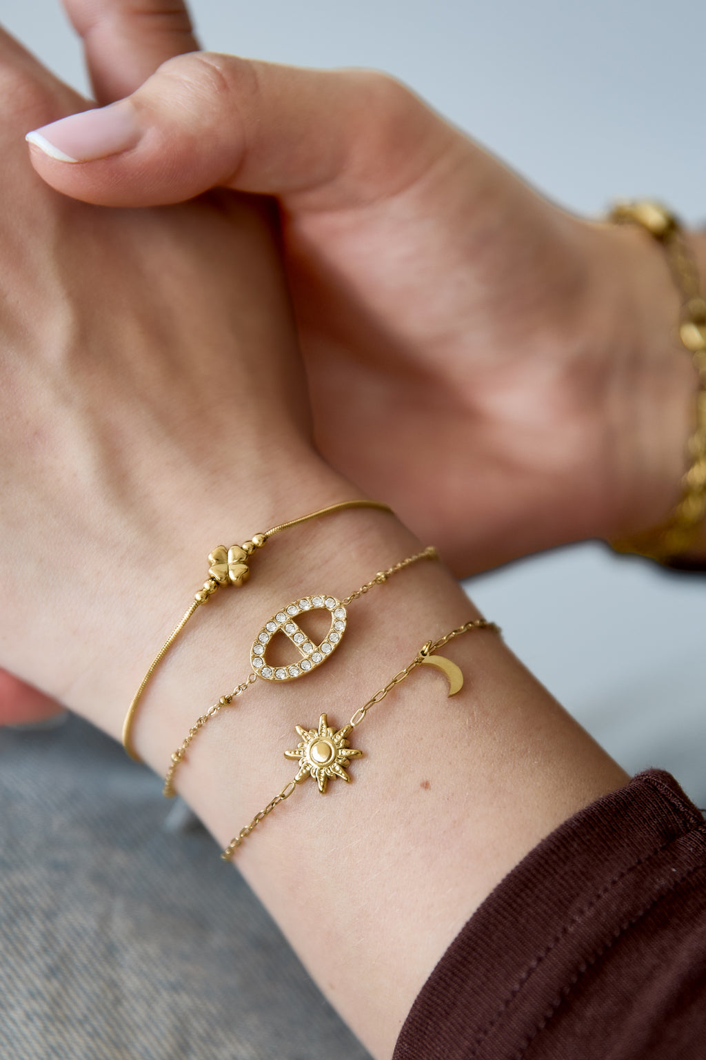 Armband met ster en maan goud