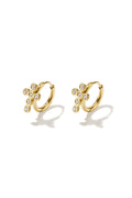 Oorbellen ring kruis goud