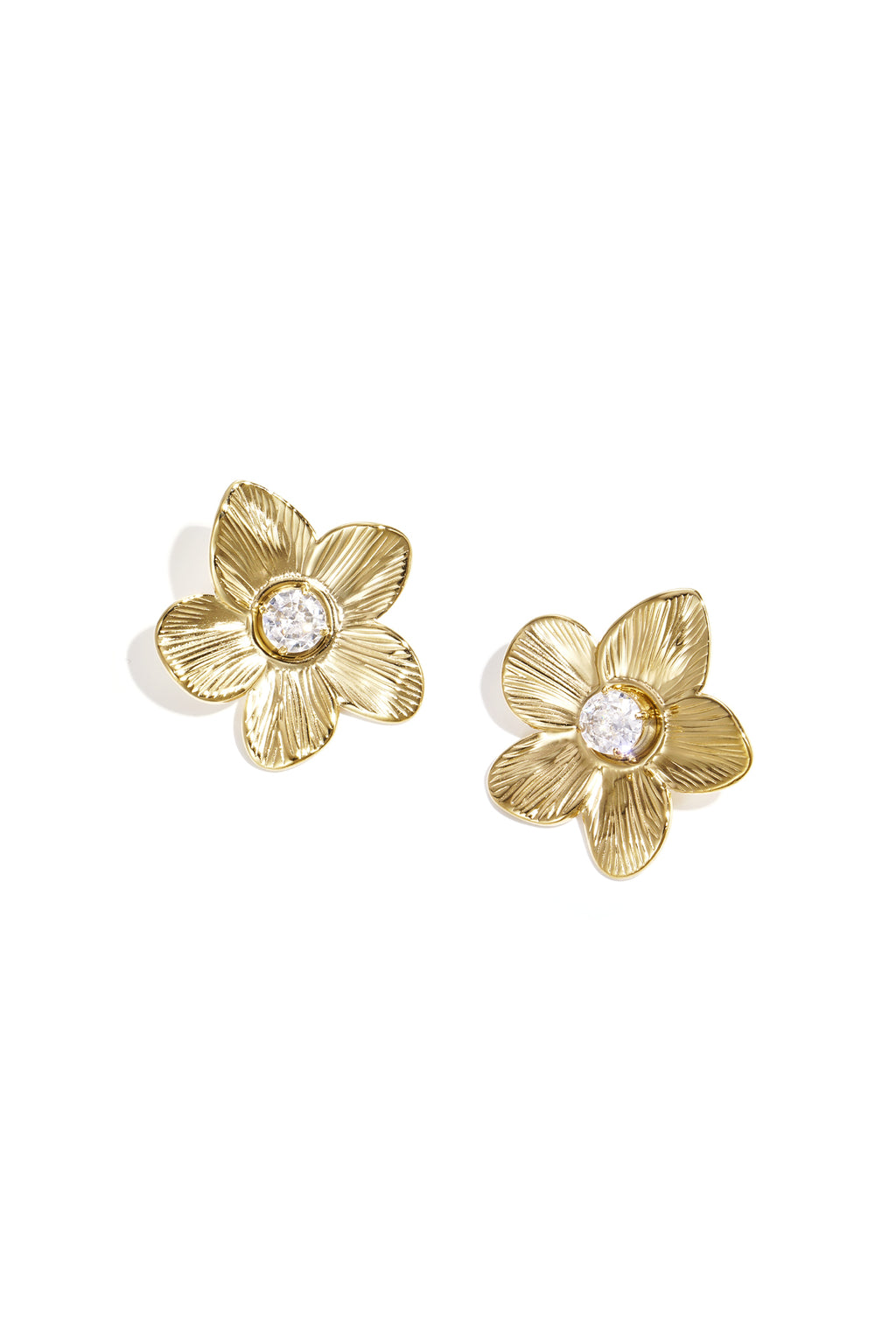 Oorbellen bloem goud