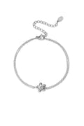 Armband dubbel bloem zilver