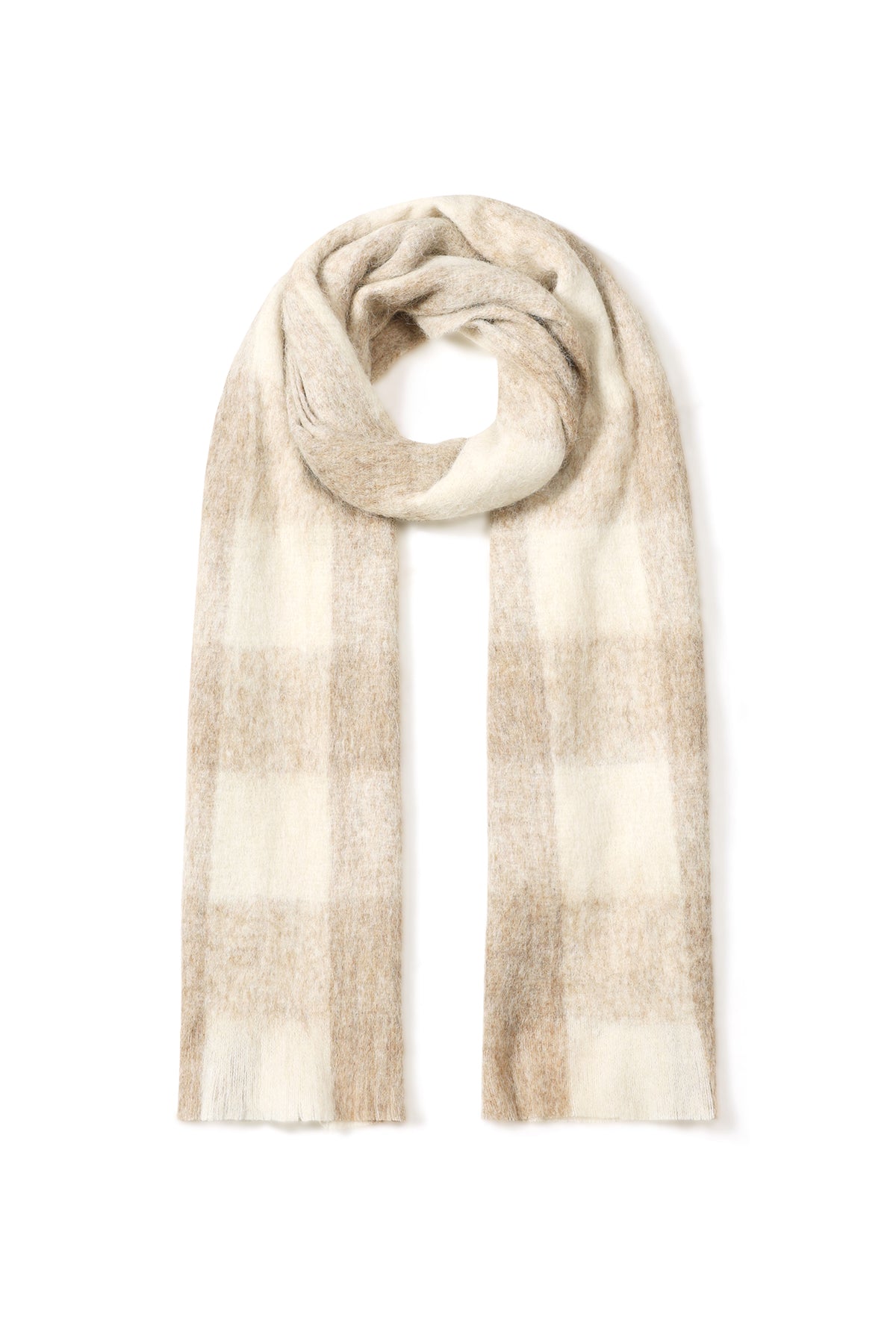 Sjaal geruit beige