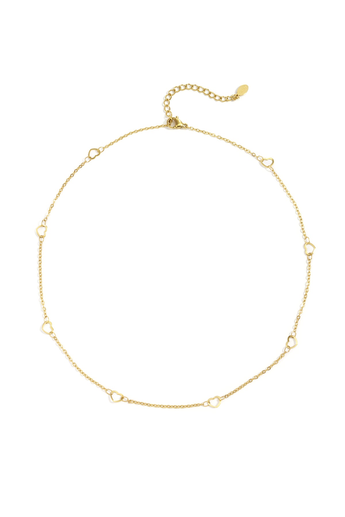 Ketting met kleine hartjes goud