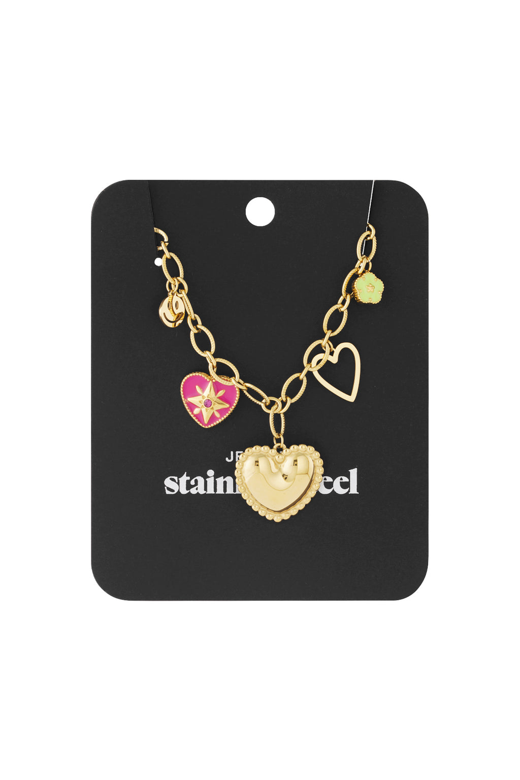 Ketting met hartjes goud