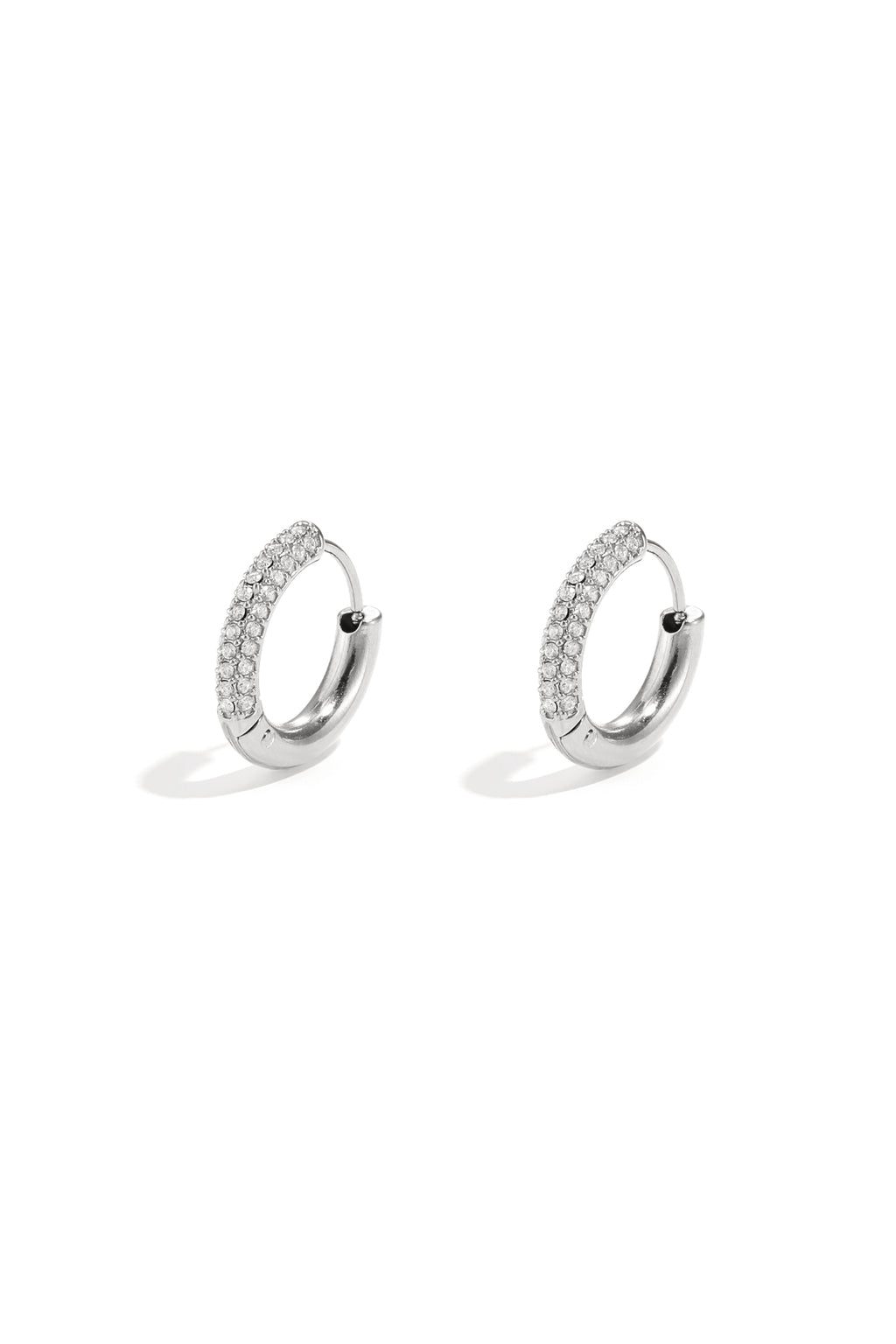 Oorbellen ring steentjes zilver
