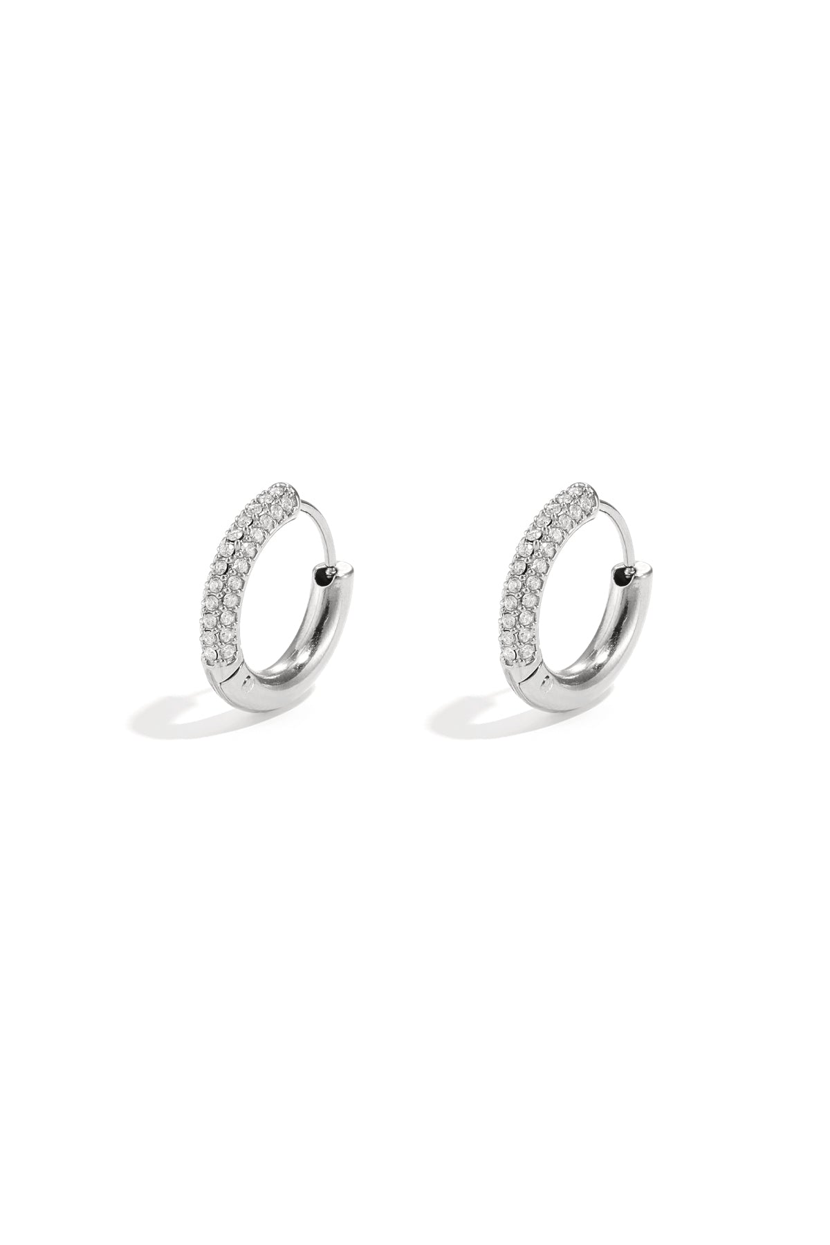 Oorbellen ring steentjes zilver