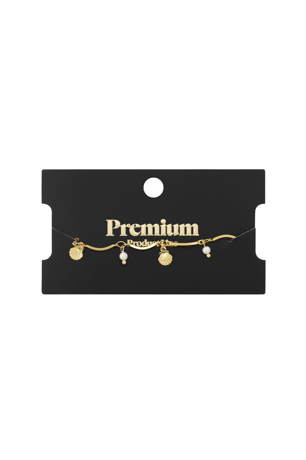 Enkelbandje met schelpjes goud