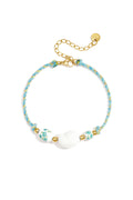 Armband van touw met schelp en kralen