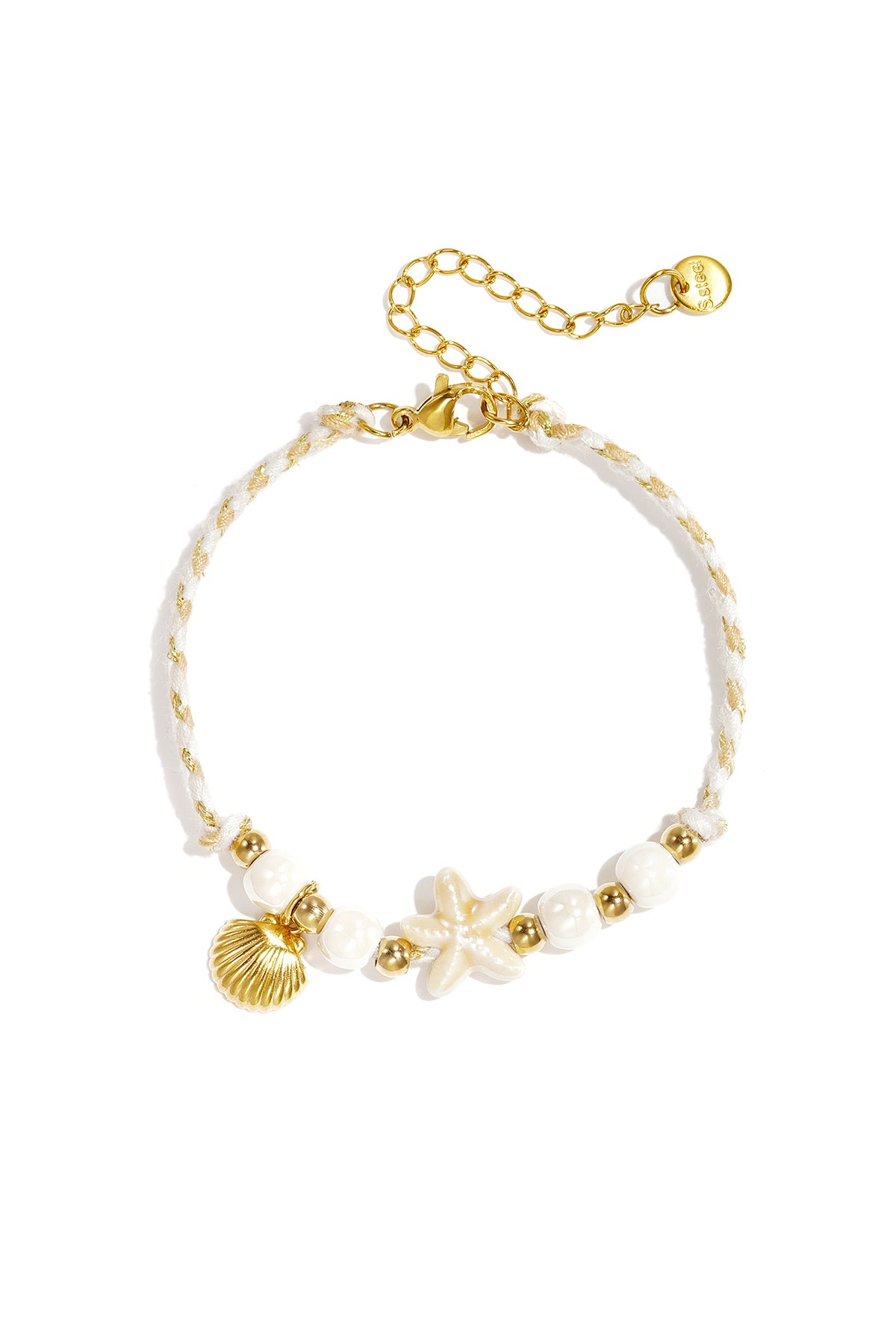 Armband van touw met ster en kralen
