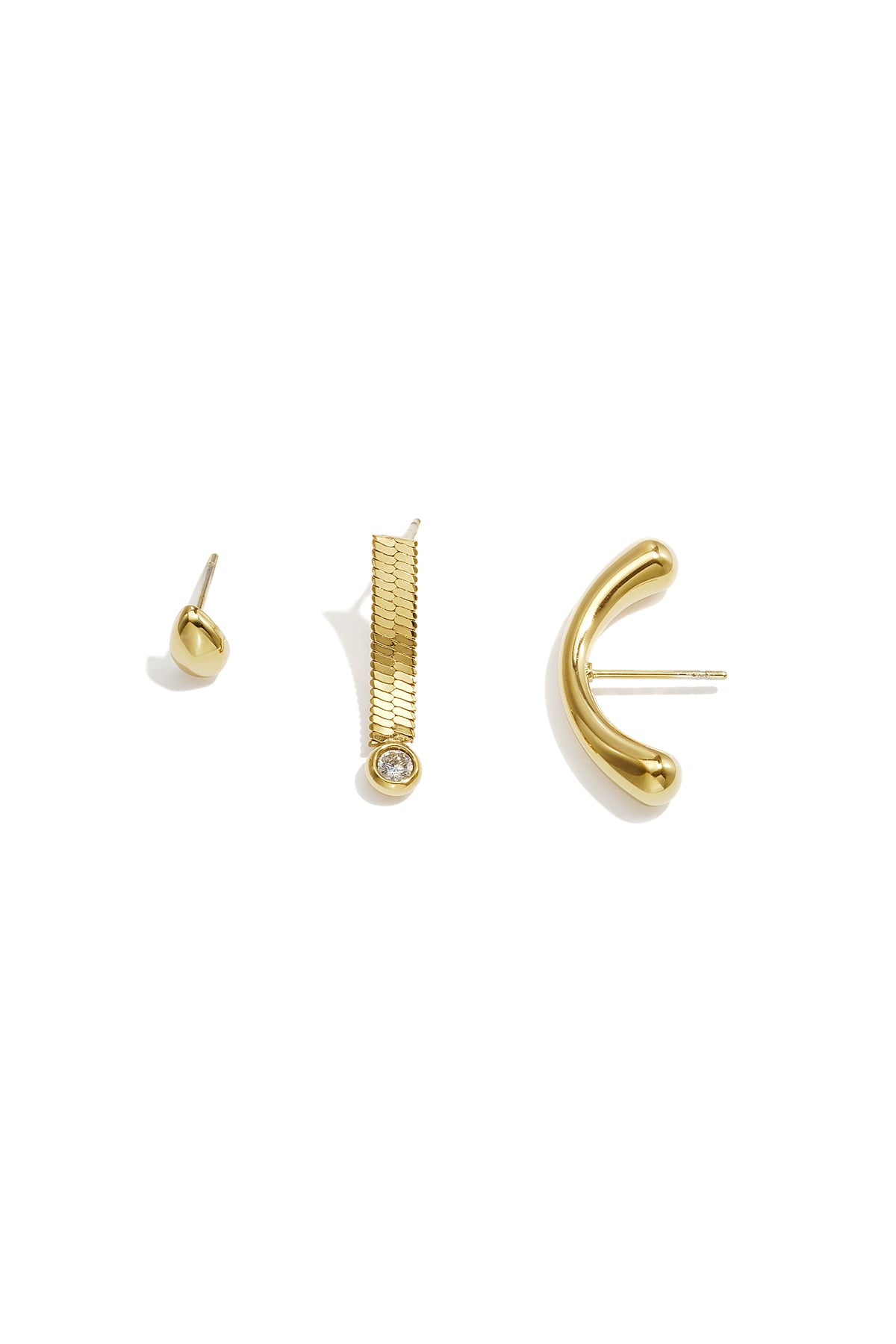 Oorbellen set van 3 goud