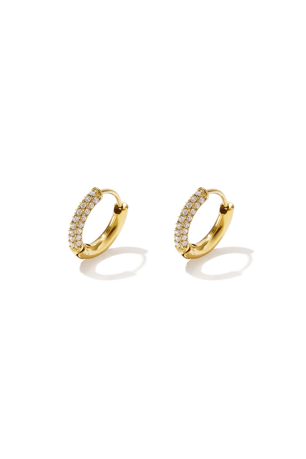 Oorbellen ring steentjes goud