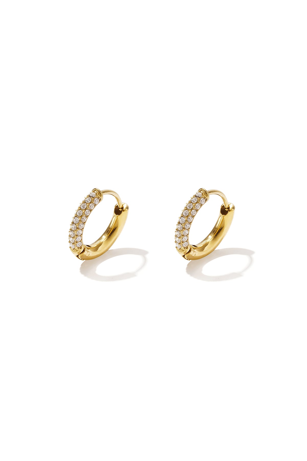 Oorbellen ring steentjes goud
