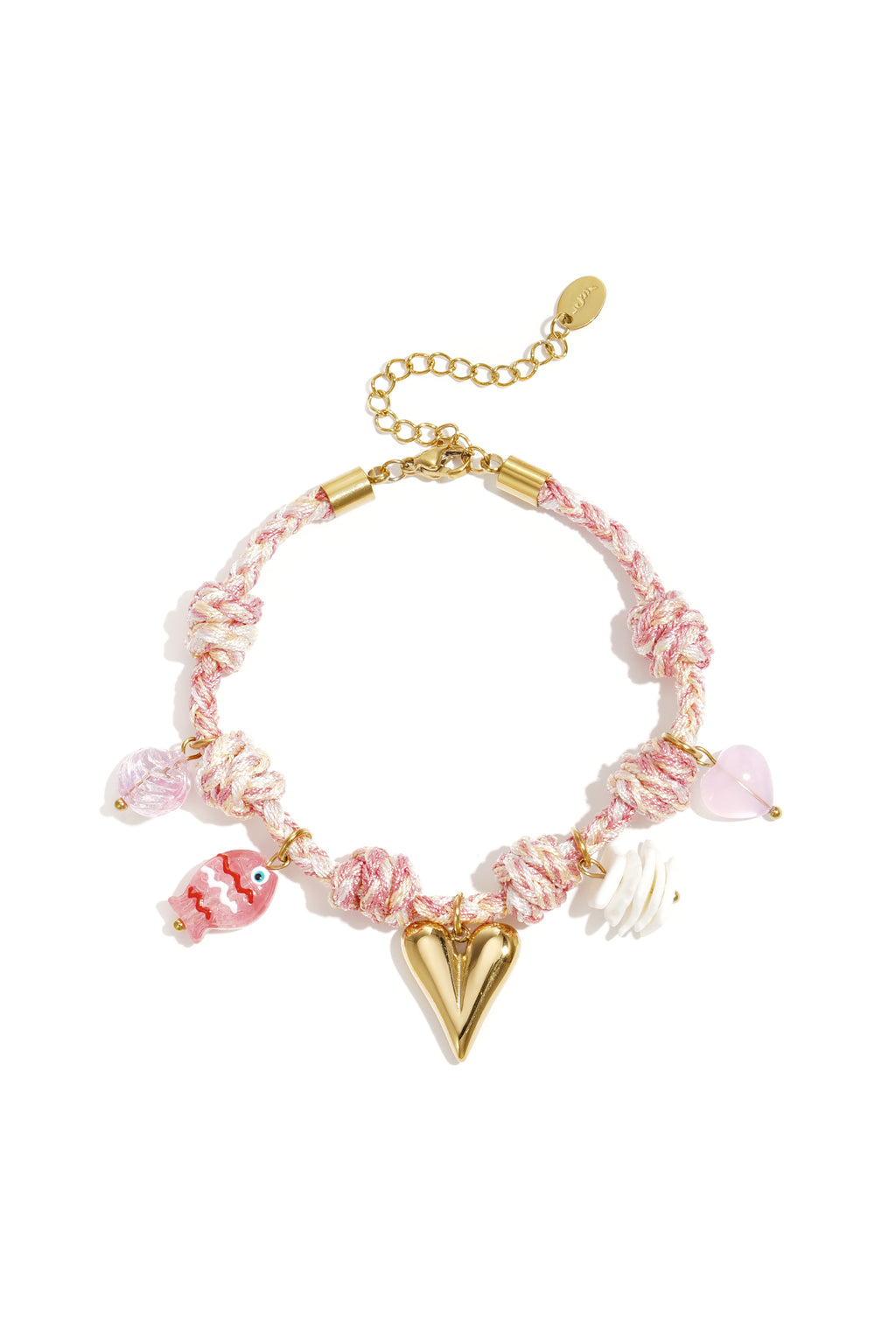 Armband van touw met hartje