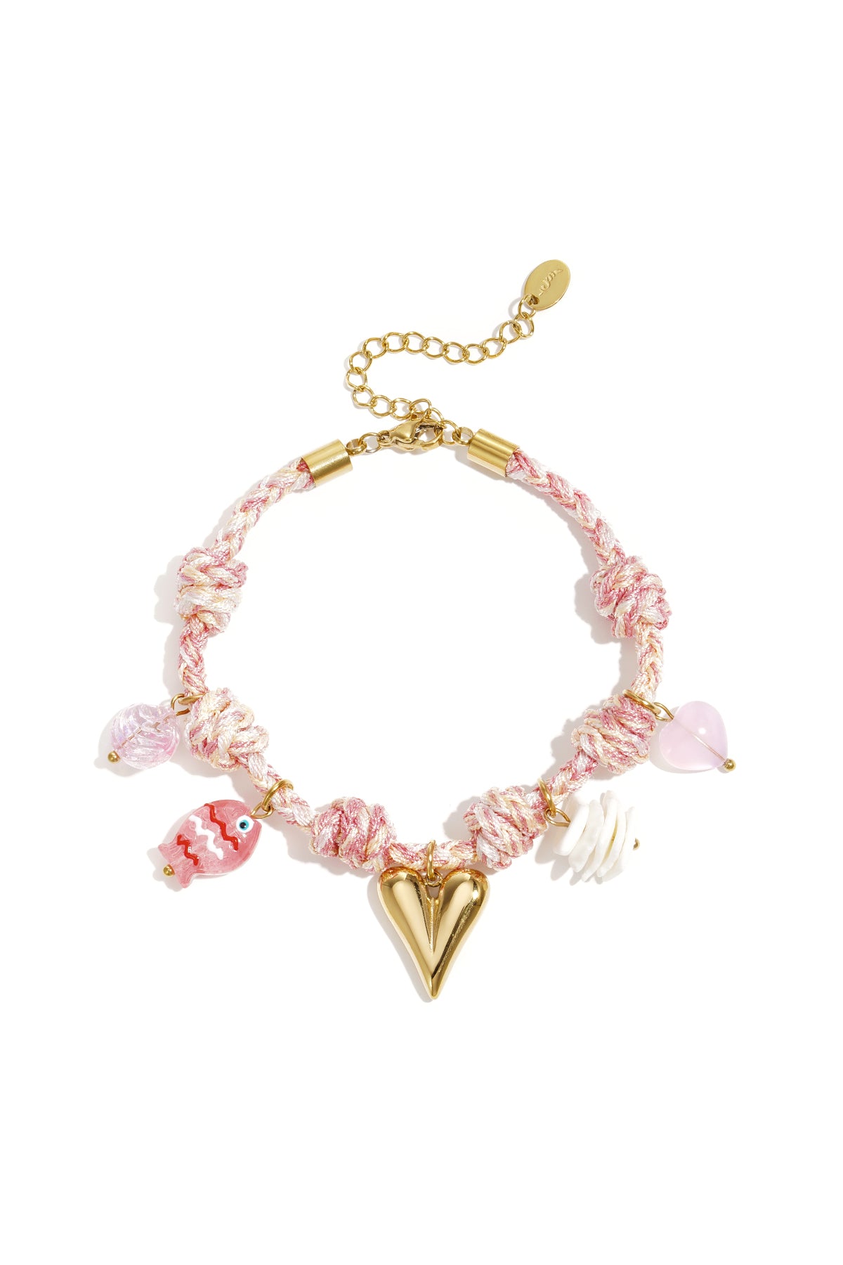 Armband van touw met hartje