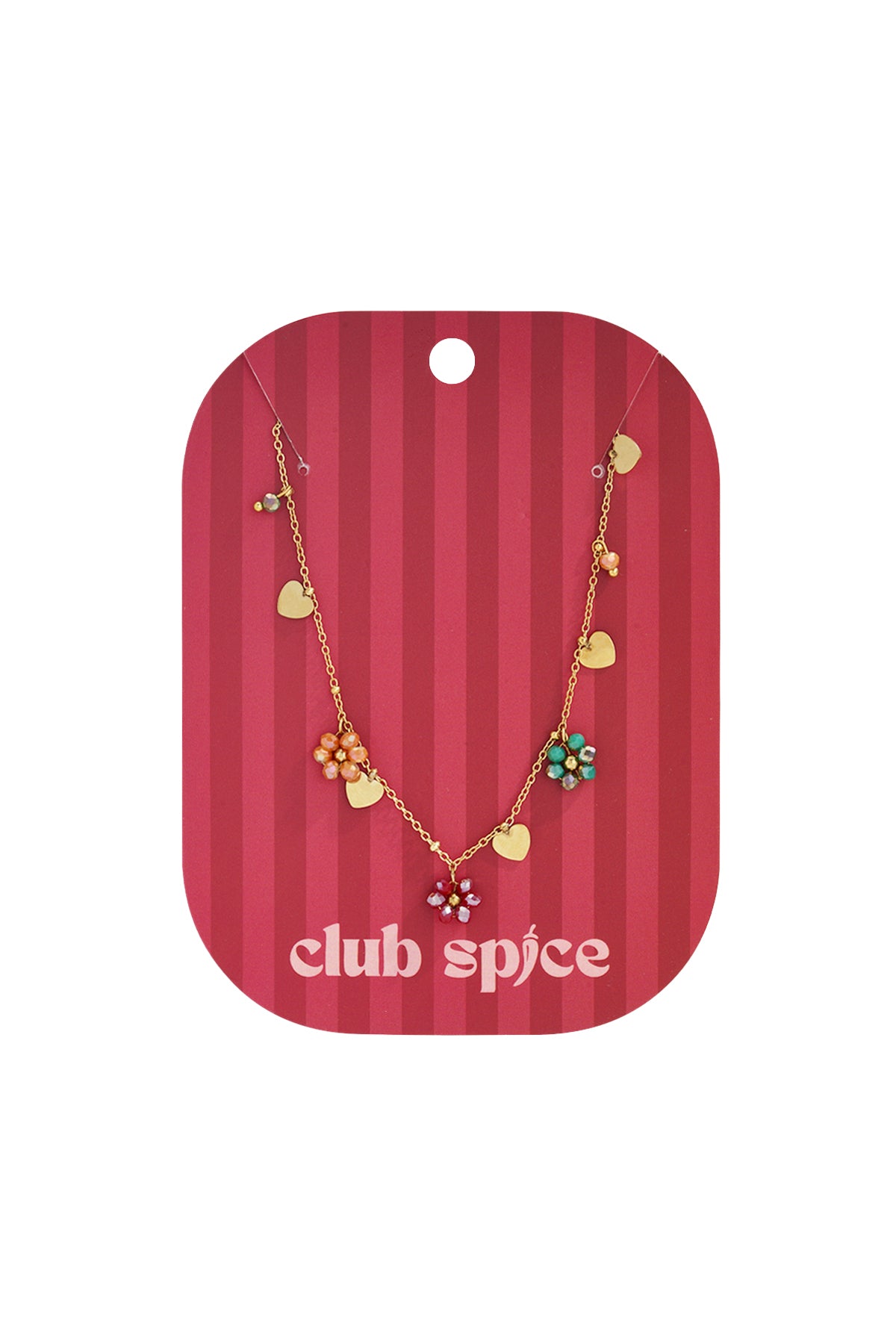 Ketting met bloemen en hartjes