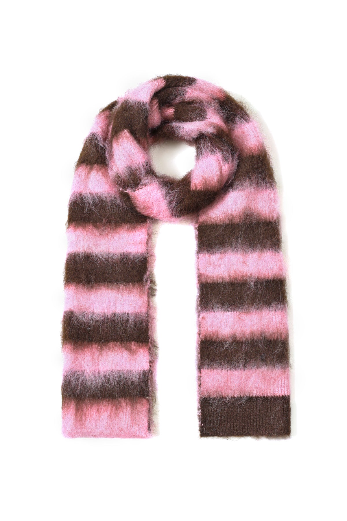 Sjaal gestreept roze-bruin