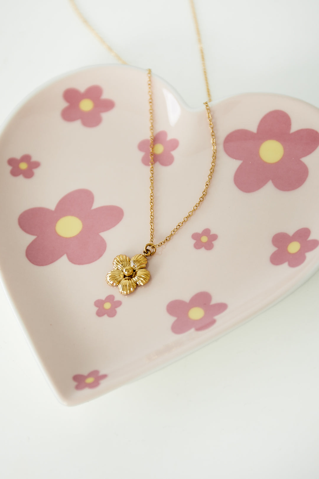 Sieradenschaaltje hart met bloemetjes