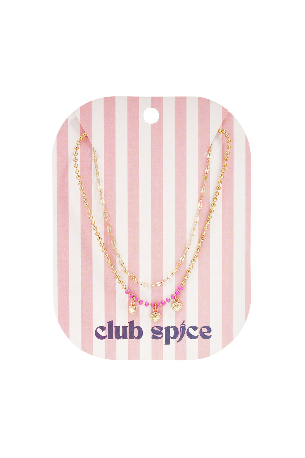 Ketting met hartjes dubbel goud