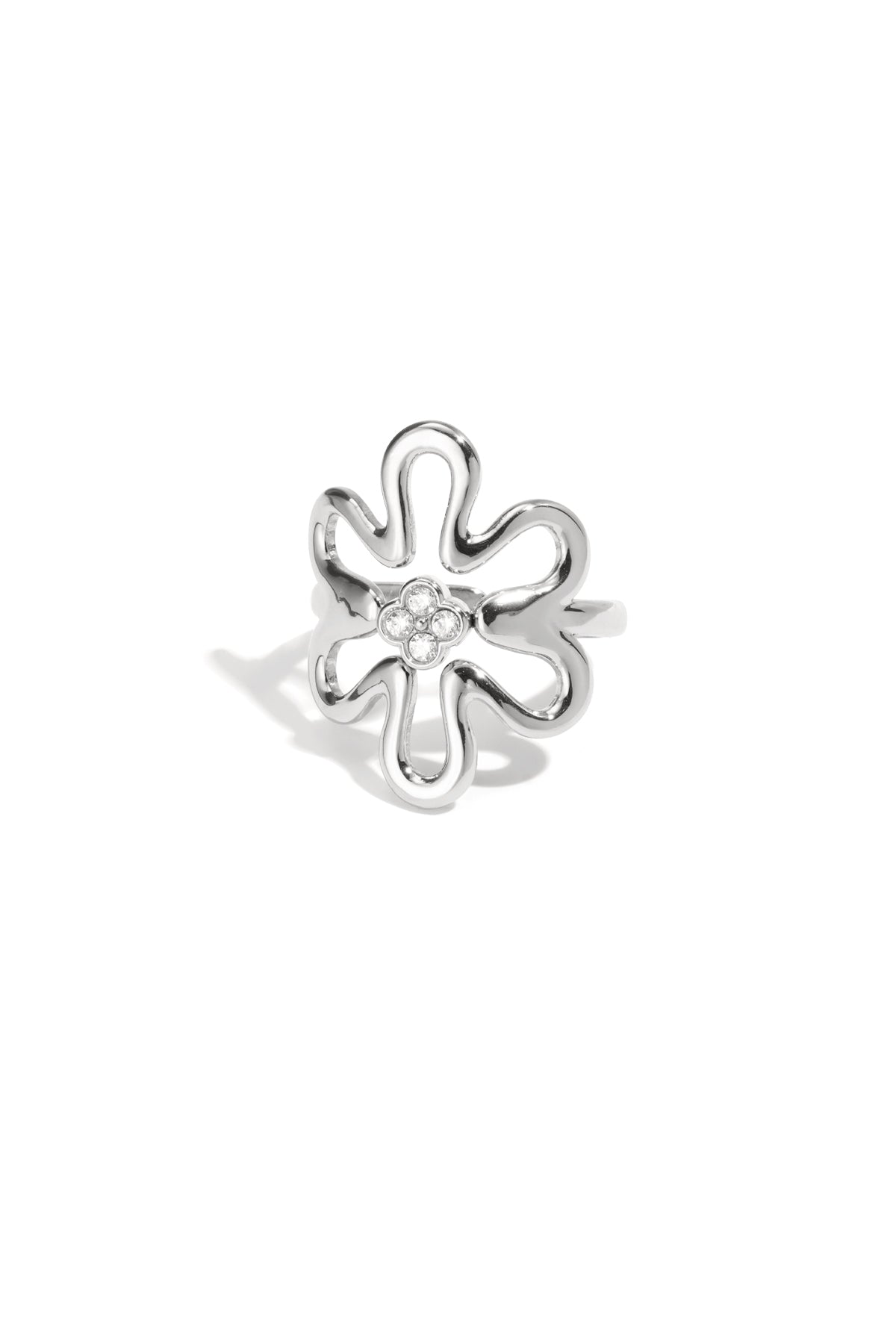 Ring bloem zilver