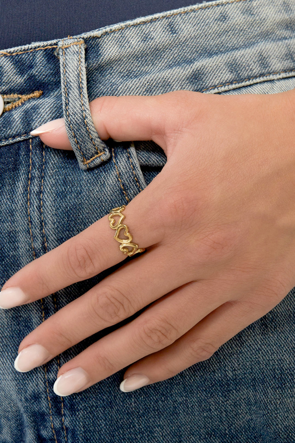 Ring hartjes goud